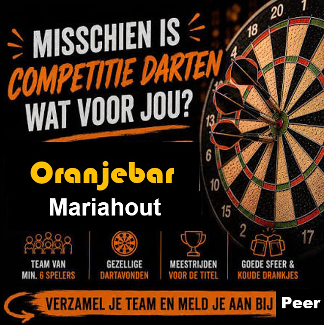 Dartspelers M/V gezocht; ga jij de uitdaging als Oranjebar speler aan?
